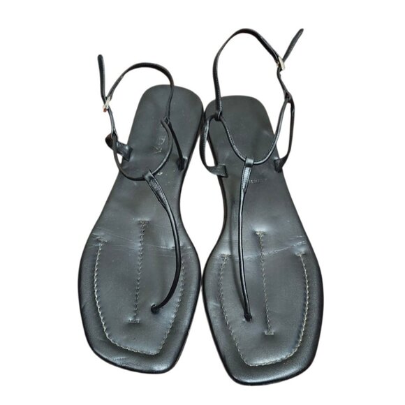 Prada Leather T-Strap Sandals Women's Size EU 40/US 9.5 - Picture 2 of 12